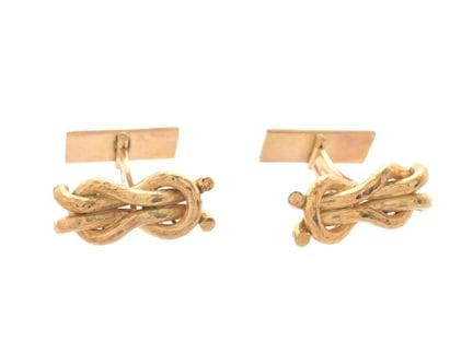 BORGILA, botón de manga, oro de 18 quilates, nudo 