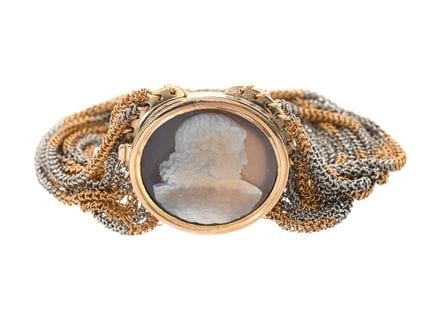 ARMBAND, 10-reihig, Platin/18-karätiges Gold, Vers