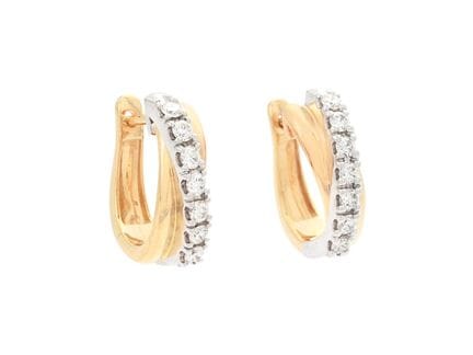 OHRRINGE, 18 Karat Gold/Weißgold, 14 Diamanten im 