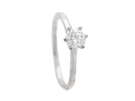 SOLITÄR-RING, 18 Karat Weißgold, Diamant im Brilla