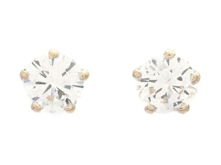 PENDIENTES SOLITAIRE, oro blanco 18K, 2 diamantes 