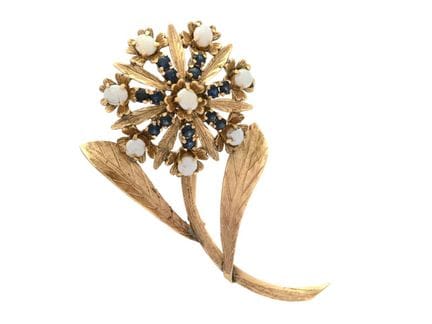 BROCHE, oro de aproximadamente 12-14 quilates, ópa