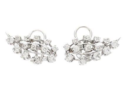 PENDIENTES, oro blanco de 18 quilates, 26 diamante