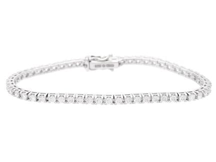 TENNIS-ARMBAND, 18 Karat Weißgold, 55 Diamanten im