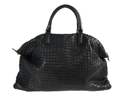 TASCHE, BOTTEGA VENETA, schwarzes geflochtenes Led