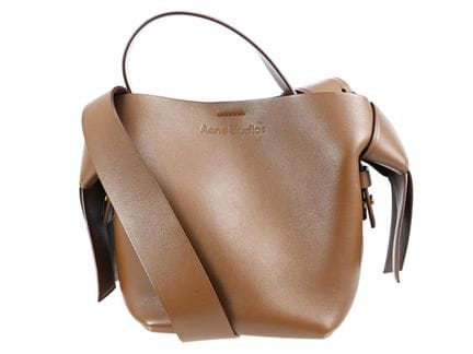 BORSA, ACNE STUDIOS, pelle marrone, finiture dorat
