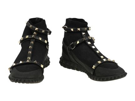 SCHUHE, VALENTINO, Sock-Sneaker, schwarzer Stoff, 