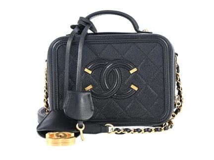 Borsa, CHANEL, CC, beauty case in filigrana, pelle