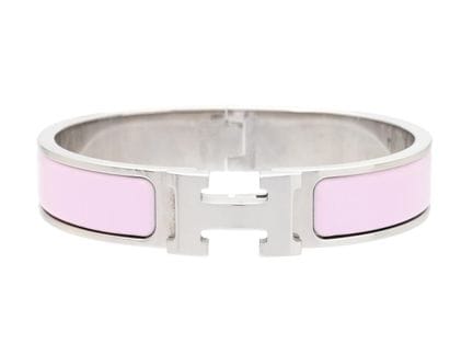 BRACCIALE, HERMÈS, modello "clic H", smalto rosa, 