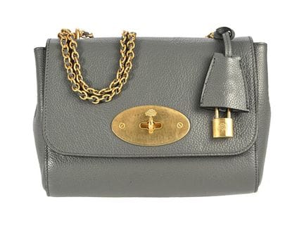 SAC, MULBERRY, modèle « Lily », cuir gris, finitio