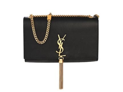 SAC, SAINT LAURENT, sac Kate à pompons, cuir de ve