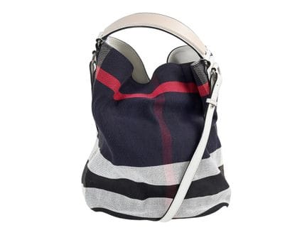 Borsa, BURBERRY, borsa a secchiello, tessuto a qua
