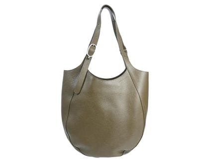 Tasche, LONGCHAMP, grünes Leder, goldfarbene Metal