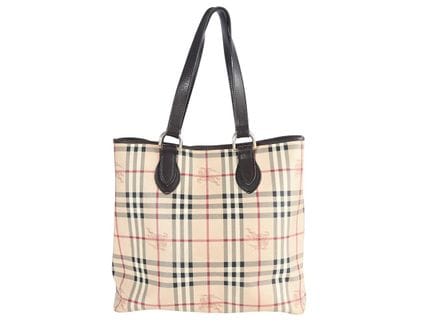 BORSA, BURBERRY, borsa tote, tela a quadri, beige,