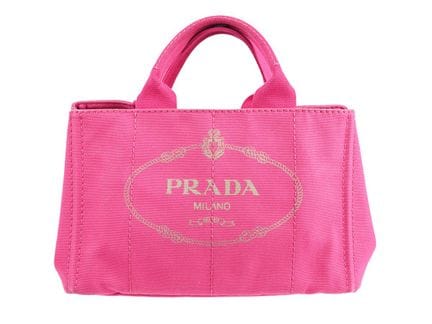 BORSA, PRADA, Tote Canapa media, tela rosa, finitu