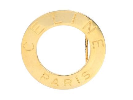 BOUCLE, CELINE, dorée, Logo Celine Paris, 8x8 cm, 