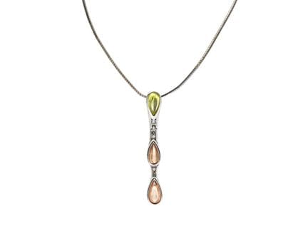 COLLAR, NINA RICCI, cadena plateada, colgante, ver