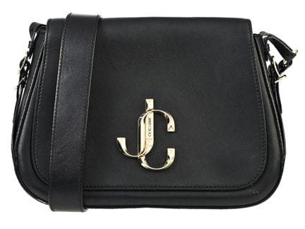 SAC, JIMMY CHOO, varenne, cuir noir, ferrures doré