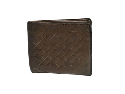 PORTEFEUILLE, BOTTEGA VENETA, cuir marron, 11x9 cm