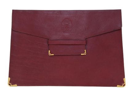 SAC À MAIN, CARTIER, cuir rouge, finitions dorées,