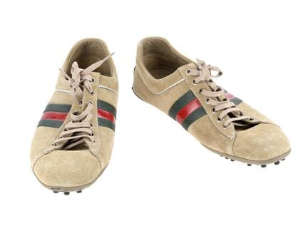 SCARPE, GUCCI, scarpe da ginnastica, camoscio beig