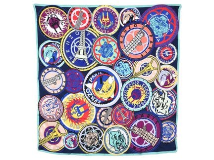 SCHAL, KENZO, 100 % Seide, 86 x 86 cm, mehrfarbig,