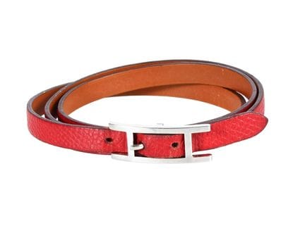 ARMBAND, HERMÈS, „behapi“ Double Tour-Armband, rot