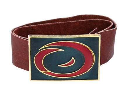 CEINTURE, BIBA, vintage, cuir marron, rouge, vert,