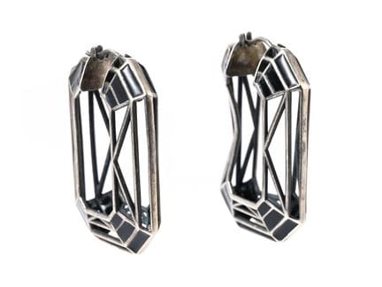 OHRRINGE, BOTTEGA VENETA, 925er Silber, mit Druckv