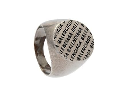 RING, BALENCIAGA, edler Logo-Ring, silberfarben, G