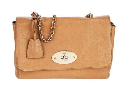 SAC, MULBERRY, cuir marron, ferrures dorées, 28x17