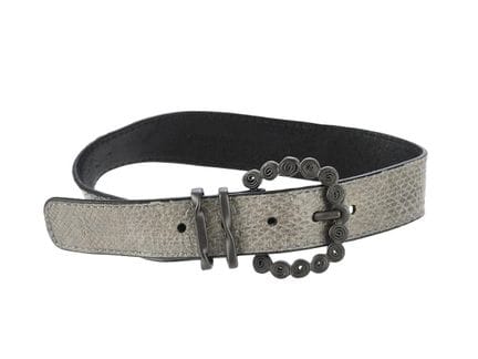 BRACELET, BOTTEGA VENETA, cuir gaufré gris, boucle