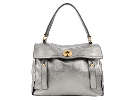 SAC, YSL, sac « Muse Two », cuir teinté argenté, f