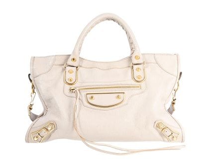 Tasche, BALENCIAGA, „Edge City Bag“, beiges Leder,