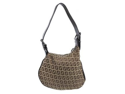 SAC, FENDI, sac « Zucchino », toile à logo FF, cui