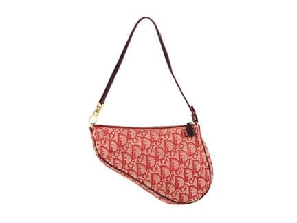 Tasche, CHRISTIAN DIOR, Vintage-Saddle-Bag, rotes,