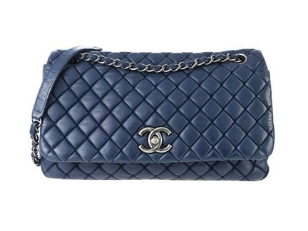 Tasche, CHANEL, CC, Bubble Flap Bag, marineblaues,
