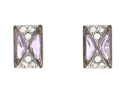 ORECCHINI, MONET, metallo bianco, pietre bianche, 