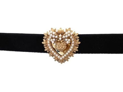 NECKLACE, DOLCE & GABBANA, choker, black velvet, y