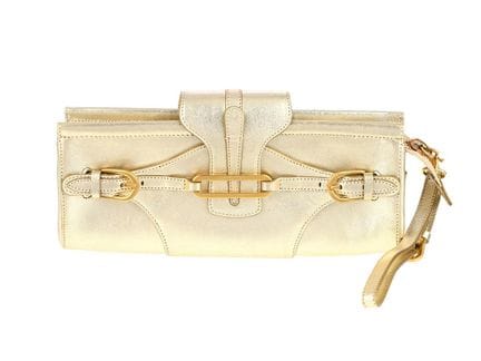 CLUTCH, JIMMY CHOO, cuir doré, accessoires dorés, 