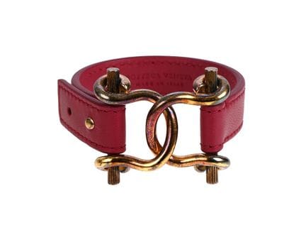 BRACCIALE, BOTTEGA VENETA, pelle bourdeaux, fibbia