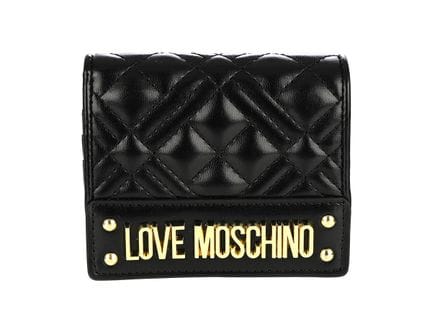PORTEFEUILLE, LOVE MOSCHINO, cuir matelassé noir, 