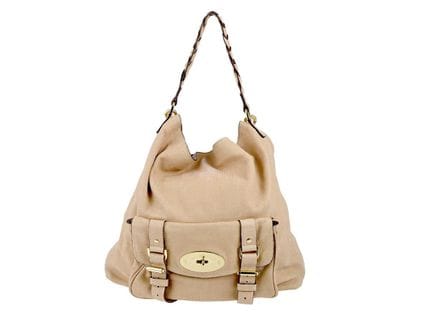 TASCHE, MULBERRY, beige, glitzerndes Leder, goldfa