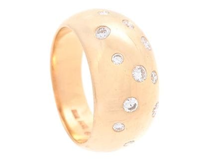 ANELLO, oro 18 carati, 11 diamanti a taglio brilla