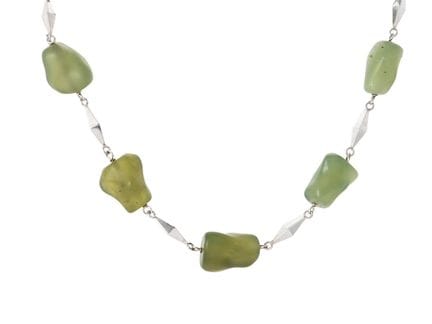 ARVO SAARELA, collar, plata, nefrita pulida, Enköp