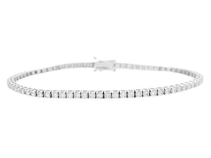 BRACELET TENNIS, or blanc 18 carats, 74 diamants t