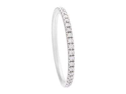 GEORG JENSEN, bague « full eternity », or blanc 18