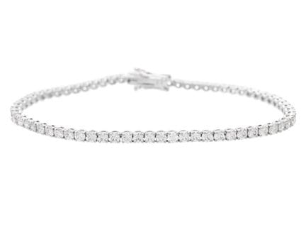 BRACCIALE TENNIS, oro bianco 18 carati, diamanti a