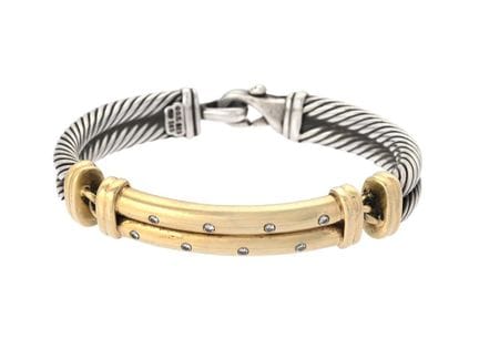 DAVID YURMAN, pulsera, plata de ley/oro de 14 quil