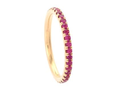 ANELLO "FULL ETERNITY", oro 18 carati, rubini 0,75